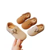 chaussures plates pour enfants, chaussures en coton pour filles de 1 à 10 ans, en cuir marron, nouvelle collection