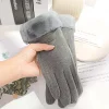 gants d'hiver en peluche épaisse pour femmes, en daim chaud, à la mode, pour l'extérieur, pour écran tactile, pour la conduite, le sport, le cyclisme