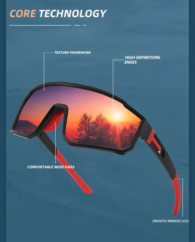 lunettes de soleil de cyclisme – lunettes de sport de protection uv400 pour hommes et femmes – lunettes d'extérieur tendance pour la course à pied, la conduite, la pêche, le camping