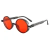 lunettes de soleil de style steampunk unisexe, monture ronde, rétro classique, lentille colorée, lunettes de soleil gothiques punk, mode