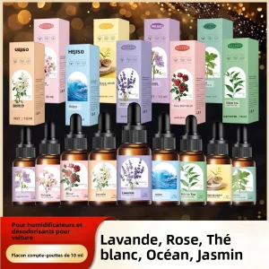 Diffuseur d&rsquo;huiles essentielles d&rsquo;aromathérapie, parfum naturel pour voiture, Compatible avec les humidificateurs d&rsquo;air pour les parfums automobiles domestiques, 10ml