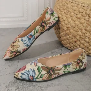 Mocassins pointus coordonnants pour femmes, respirant, décontracté, littérature, extérieur, confortable, mode