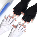Gants Anti UV en Gel, gants de Protection professionnels pour manucure, protège les mains, Nail Art, gants extensibles sans doigts pour la maison et l&rsquo;extérieur
