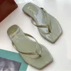 pantoufles tongs à fond plat pour femmes, pantoufles cool, tongs à tête carrée, sandales de plage à la mode, nouvelle collection été