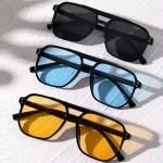 Vintage hommes femmes grandes lunettes de soleil hommes nuances carrées marque concepteur unisexe lunettes de soleil lentille noire mâle femme lunettes de soleil UV400