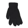 1 paire de gants noirs à tous les doigts pour femmes et hommes, gants de poignet en tricot de laine et de coton, gants d'entraînement chauds d'hiver