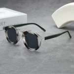 Lunettes de soleil rondes pour hommes et femmes, style punk, rétro, tendance, monture transparente, UV400