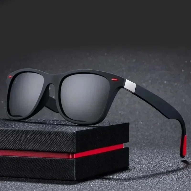 Lunettes de soleil polarisées carrées vintage pour hommes, nuances rétro, lunettes de conduite classiques, lunettes de pêche, marque de créateur, mode, UV400