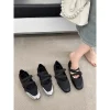 nouvelles chaussures plates mary jane printemps/automne 2025, chaussures à enfiler à bout rond inspirées du ballet avec sangle élastique, escarpins de travail vintage pour femmes
