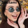 Petites lunettes de soleil rondes uniques en alliage pour femmes, nouvelle mode, monture circulaire, élégantes, tendance, Sexy, pour l&rsquo;extérieur