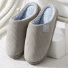 pantoufles de maison décontractées à fond épais et souple pour hommes et femmes, pantoufles en peluche, pantoufles thermiques antidérapantes, plates d'intérieur et d'hiver, nouvelle collection