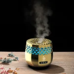 Brûleur d&rsquo;encens électrique Bakhoor, lumière sept couleurs, Rechargeable, utilisation pour salle parfumée, bureau, voiture, arabe du Ramadan, cadeau Bakhoor, b21