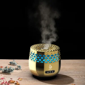 Brûleur d&rsquo;encens électrique Bakhoor, lumière sept couleurs, Rechargeable, utilisation pour salle parfumée, bureau, voiture, arabe du Ramadan, cadeau Bakhoor, b21