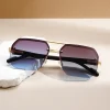 gm lumias lunettes de soleil surdimensionnées semi sans monture hommes mode vintage dégradé nuances décontractées marque de luxe design lunettes de soleil en plein air