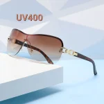 Lunettes de soleil de luxe à la mode pour femmes, monture métallique neutre rétro intégrée, simples et élégantes, protection solaire UV400, nouvelle collection 2025