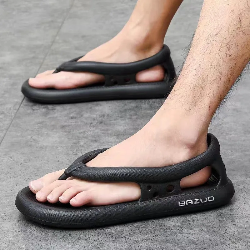 tongs plates originales eva pour hommes, pantoufles concaves à plateforme, diapositives antidérapantes pour la maison, sandales de plage à semelle souple pour couples