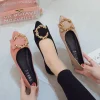 Mocassins plats à bout pointu pour femmes, chaussures décontractées à talons bas, confortables, peu profondes, à enfiler, décoratives en métal