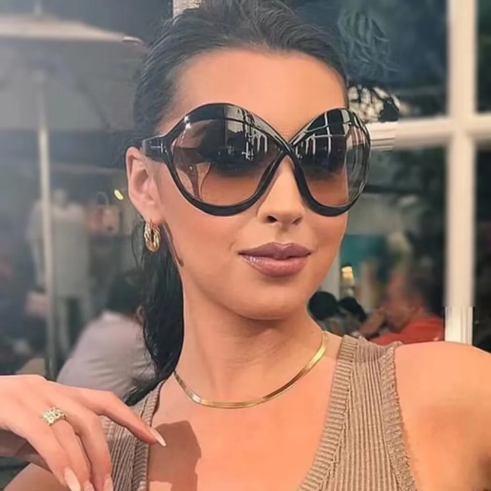 Lunettes de soleil rondes surdimensionnées pour femmes et hommes, de haute qualité, élégantes, de marque, de styliste, Punk