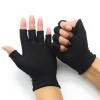 1 paire de gants noirs demi-doigt sans doigts pour femmes et hommes, en tricot de laine, en coton, gants d&rsquo;entraînement chauds d&rsquo;hiver