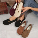 Mocassins plats à bout rond pour femmes, chaussures plates peu profondes et confortables, baskets Lolita, nouvelle collection printemps-automne 2024