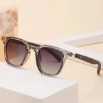 Lunettes de soleil rétro tendance en grain de bois pour femmes et hommes, nouvelles lunettes de soleil à monture carrée, Protection UV, lunettes de cyclisme en plein air et rue