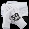 Gants de protection à haute élasticité, 1/50 paires, pour protéger les mains, gants blancs, Dermatite, eczéma, pour éviter les mitaines en coton, outil de nettoyage