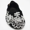 ballerines de marque élégantes avec broderie de fleurs pour femmes, chaussures plates décontractées avec boucle à bande étroite, légères et confortables, mary jane