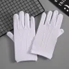 gants en coton blanc pour hommes, uniforme de smoking formel, mitaines de garde d'honneur, costume de cérémonie de défilé, cosplay, pièce de monnaie, bijoux, gants de majordome