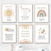Dessin animé islamique Ayat al-kursi coran citations soleil lune mur Art toile peinture affiches et impressions photo pour bébé enfants chambre décor