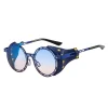 respzed lunettes de soleil punk pour hommes et femmes, nuances de métal, rondes, steampunk, cuir, vintage, designer, oculos, uv400, gafas