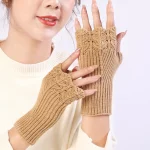 Demi-gants chauds tricotés pour femmes, automne hiver, sans doigts, manches de bras, accessoires décontractés à la mode pour filles, mitaines