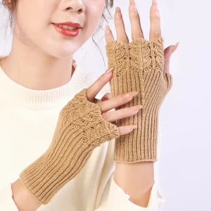 Demi-gants chauds tricotés pour femmes, automne hiver, sans doigts, manches de bras, accessoires décontractés à la mode pour filles, mitaines