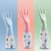 Gants de cuisine pour femmes – Gants en caoutchouc imperméables durables et étendus pour la vaisselle, le nettoyage, le linge et les tâches ménagères – Comf