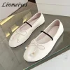 ballerines plates en cuir véritable pour femmes, mocassins ronds, nœud papillon, confort, loisirs, chaussures de marche, offres spéciales