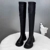 chaussures plates femmes genou bottes hautes plate forme mode chaussures d'hiver concepteur nouvelle femme bottes hautes 2025 nouvelle marque goth mujer chelsea botas