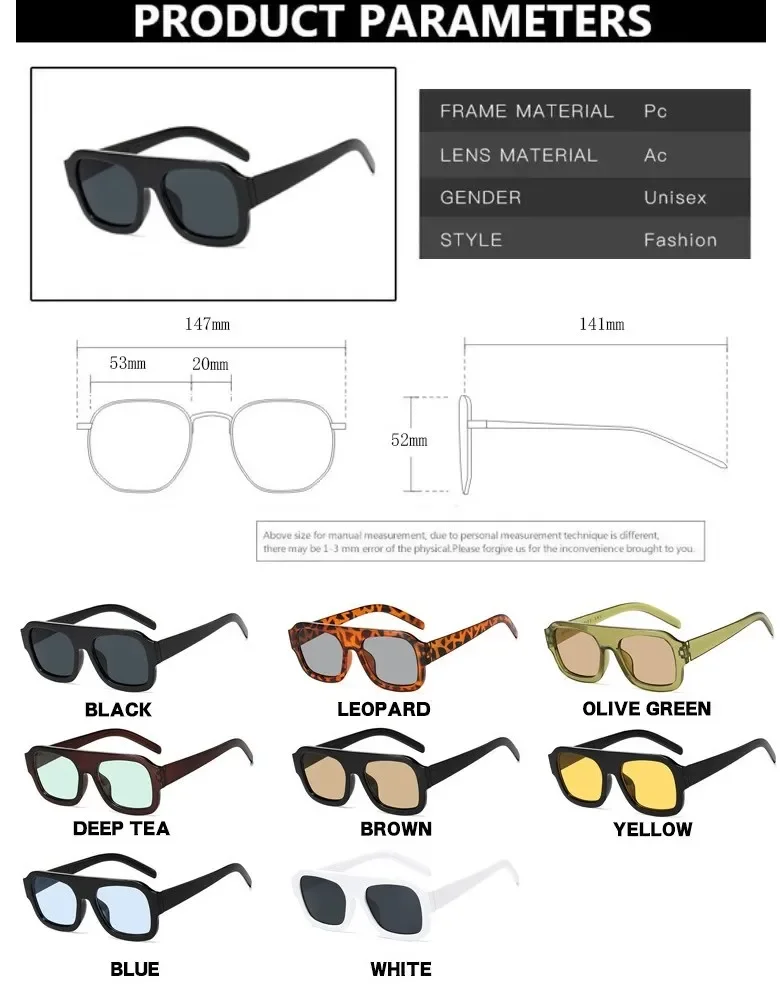 lunettes de soleil rectangulaires surdimensionnées hip hop pour femmes, mode vintage pour hommes rétro voyage tendance marque design nuances lunettes uv400