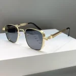 Femmes lunettes de soleil populaires Vintage Steampunk lunettes de soleil carrées monture en métal avec charnières à ressort femmes oculaire lunettes à la mode UV400