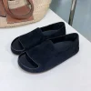 pantoufles plates d'été en daim pour femmes, chaussures décontractées à fond épais, sandales polyvalentes à bout ouvert, chaussures de plage pour vacances en plein air, mocassins paresseux