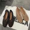 Mode cristal femmes ballerines maille danse chaussures plates décontracté conduite marche mocassins Espadrilles dames sans lacet paresseux chaussures