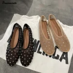 Mode cristal femmes ballerines maille danse chaussures plates décontracté conduite marche mocassins Espadrilles dames sans lacet paresseux chaussures