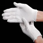 Gants de protection unisexes en coton blanc, gants de jardinage, avantages de l&rsquo;environnement, appréciation des bijoux, inspection de la qualité, protection du travail, 1 paire, 6 paires