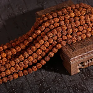 Perles Naturelles Rudraksha Bodhi, 108, 6/8/10/12mm, Bracelets de Direction, Collier Long, Bijoux de Prière et de Méditation Bouddhiste, à Faire Soi-Même