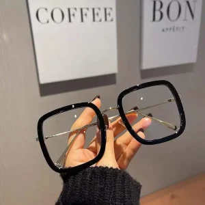 Lunettes de soleil carrées surdimensionnées, nuances de style de rue tendance, monture complète, UV400 anti-UV, lentilles HD antireflet, unisexe pour les tenues d&rsquo;extérieur