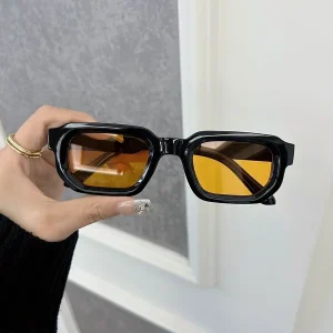Luxueux Rectangle lunettes de soleil femmes hommes marque de mode concepteur décontracté lunettes de soleil femme mâle en plastique lunettes extérieures