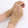 gants d'hiver chauffe mains pour femmes, mitaine en fausse laine tricotée, à la mode, chauds, sans doigts, nouvelle collection