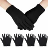 6/12 paires de gants en coton noir doux hydratant nuit eczéma gants en tissu extensible lavable bijoux Inspection gants de travail
