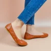 mocassins de ballet en cuir pour femmes, chaussures de marque de luxe, plates, pliables, à la mode, pour bal, mariage