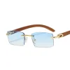 lunettes de soleil hommes femmes lunettes de soleil montures en bois sans monture lunettes noires lunettes de mode gafas de sol