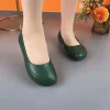 Mocassins Élégants en Faux Cuir pour Femme, Ballerines Habillées, Mocassins Concis, Chaussures de Travail d&rsquo;Infirmières de Bureau, Couleur Verte, Nouvelle Collection