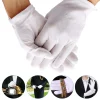 Gants en coton blanc pour hommes, uniforme de smoking formel, garde d&rsquo;honneur, Costume de cérémonie de défilé, pièce de monnaie Cosplay, gant de majordome